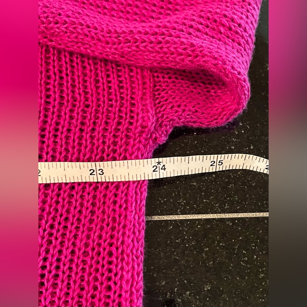 Eileen Fisher 100% Organic Linen Open Knit Sweater-side Slits- -berry- sz .Med - Picture 10 of 16